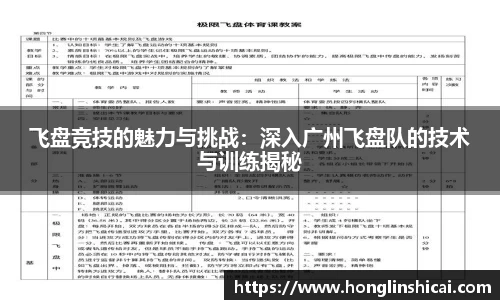飞盘竞技的魅力与挑战：深入广州飞盘队的技术与训练揭秘